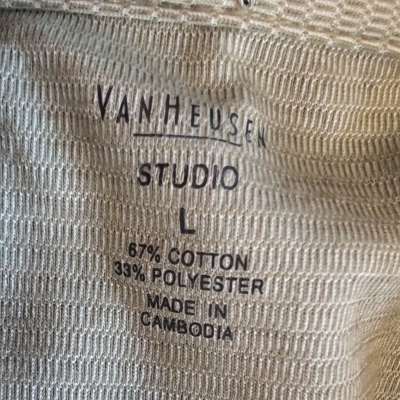 Van Heusen Studio Sage Green Short Sleeve Tee L               P318 - Picture 6 of 6